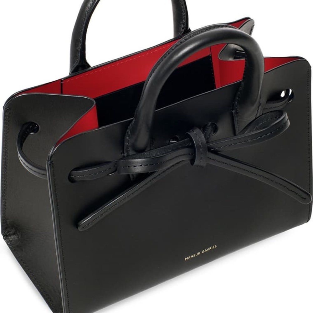 Mansur Gavriel Mini Mini Sunbag - Black/Flamma - Picture 7 of 7